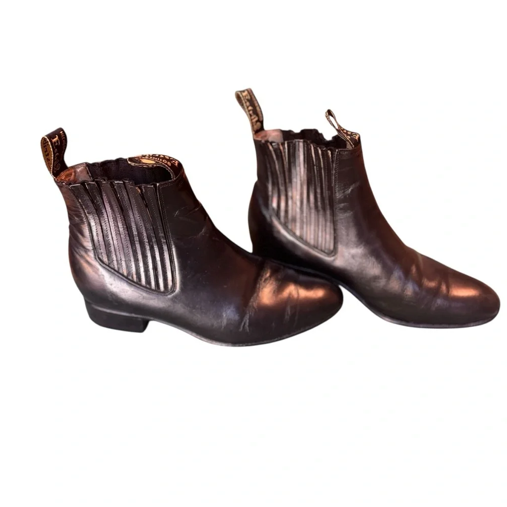 Botines Estribo Black Leather Chelsea Boots Handmade in Mexico Men’s Size 8 EUC